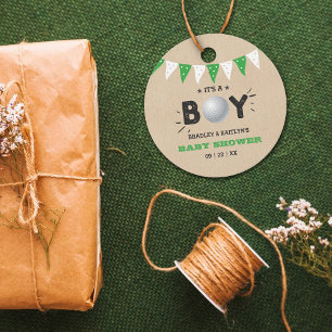It's A Boy! Golf Themed Co-ed Baby Shower Favour Tags