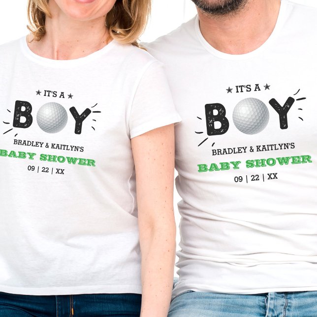 It's A Boy! Golf Themed Co-ed Baby Shower T-Shirt (Creator Uploaded)