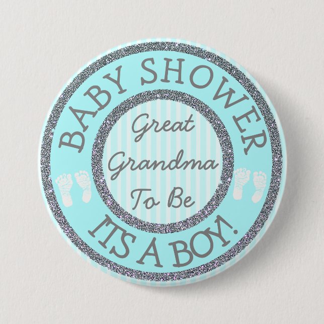 It's a Boy, Grandma to be Baby Shower Button (Front)