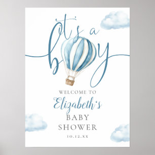 Its A Boy Hot Air Balloon Baby Shower Welcome Sign