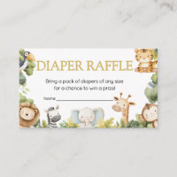 It's a Boy Jungle Safari Animal Diaper Raffle