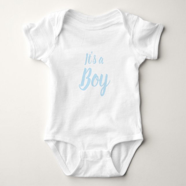 It's a Boy, light blue baby shower, gender reveal Bodysuit (Front)