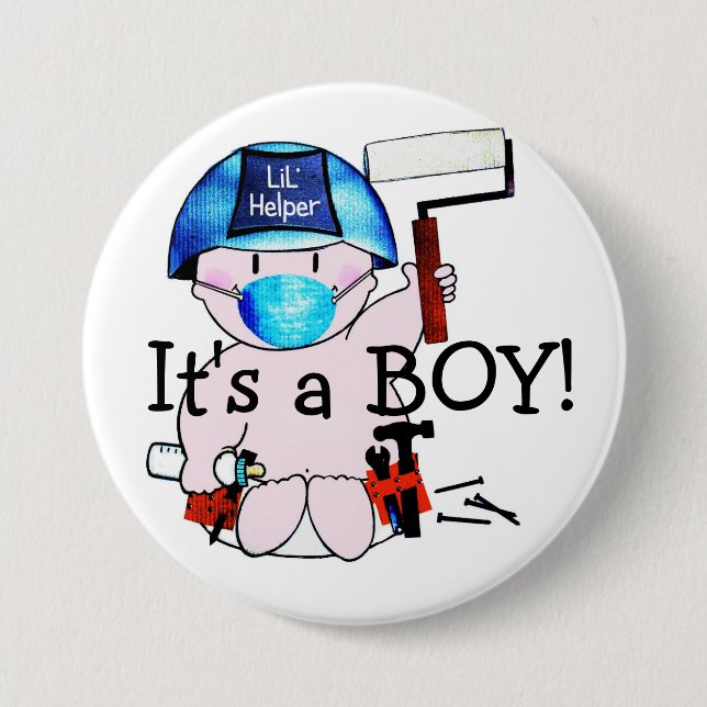 It's a Boy! Lil' Helper! 7.5 Cm Round Badge (Front)