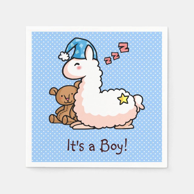 It's a Boy Llama! Napkin (Front)