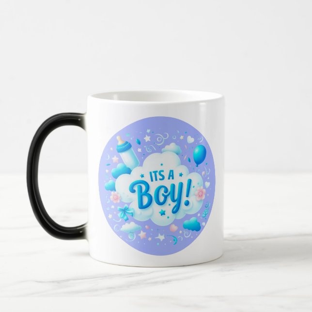 "It's a Boy!" Magic Heat-Reveal Mug – PC design (Left)