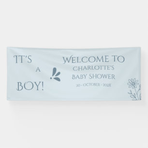 It's A Boy! Minimalism Pastel Blue Baby Shower Banner