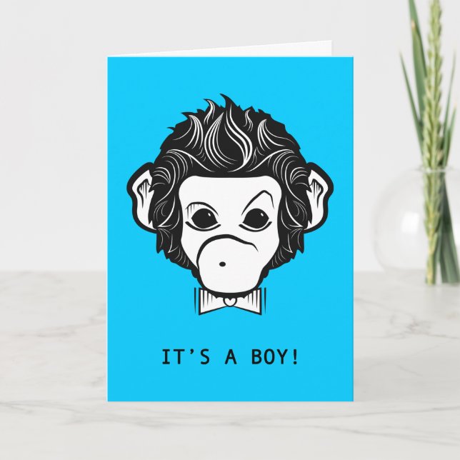 it's a boy! mister monkey announcement (Front)