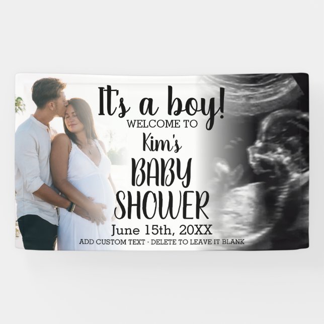 It's A Boy Modern Baby Shower Banner (Horizontal)
