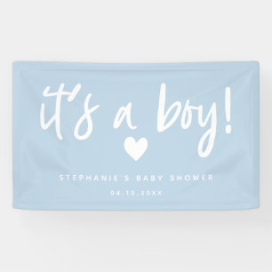 it's a boy modern blue baby shower banner