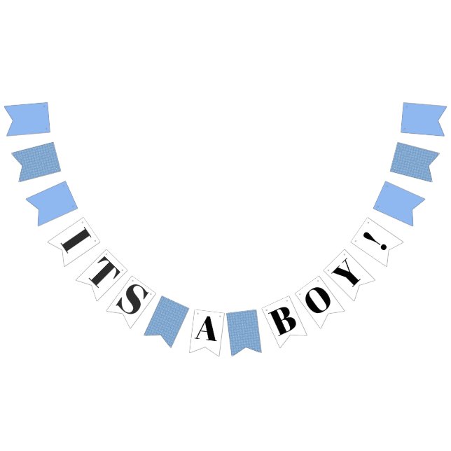 It's a Boy! Modern Blue Baby Shower Bunting Flags (All)