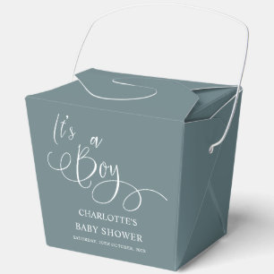 It's a Boy! Modern Minimal Calligraphy Baby Shower Favour Box
