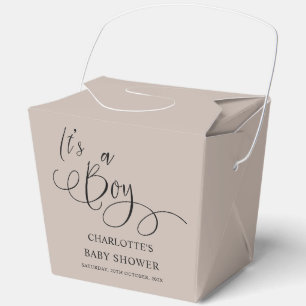 It's a Boy! Modern Minimal Calligraphy Baby Shower Favour Box