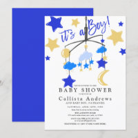 It's a Boy Moon Stars Crib Mobile Baby Shower