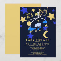 It's a Boy Moon Stars Crib Mobile Baby Shower