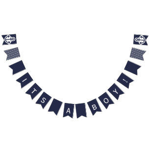 Its A Boy Navy Nautical Bunting