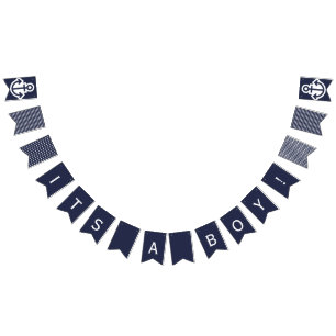 Its A Boy  Navy Nautical Bunting