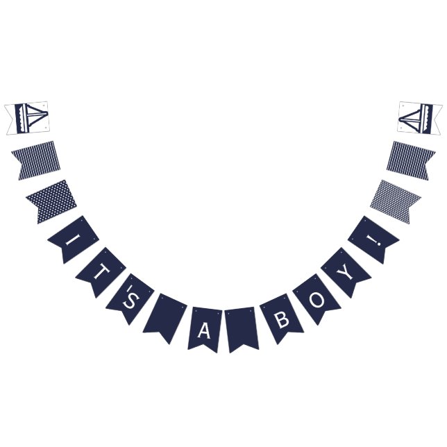 Its A Boy  Navy Nautical Bunting Bunting (All)