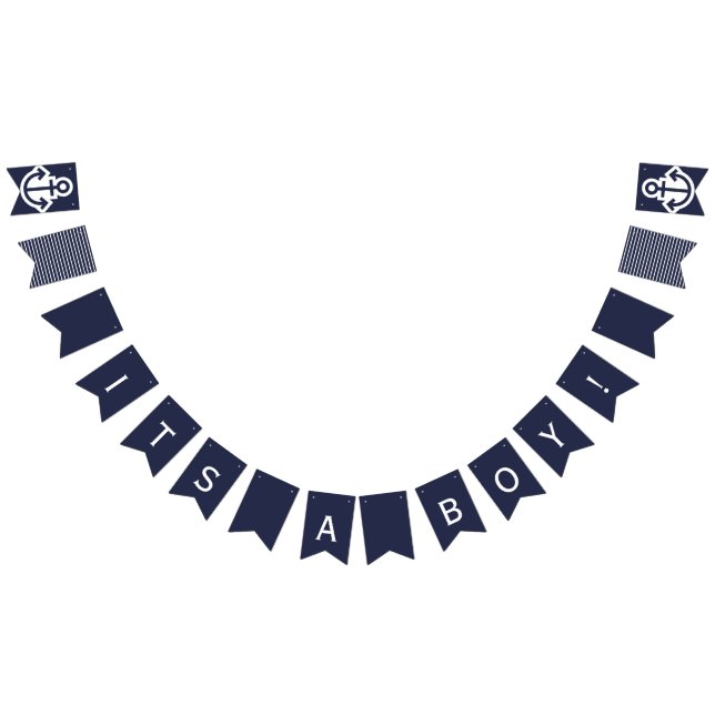 Its A Boy  Navy Nautical Bunting Bunting (All)