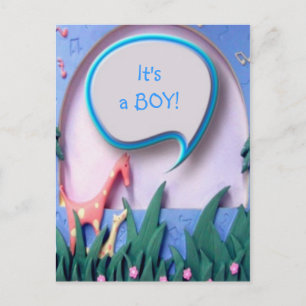 It's a BOY New Baby Announcement Postcard