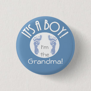 It's a Boy! New Baby Button for Relatives - Round