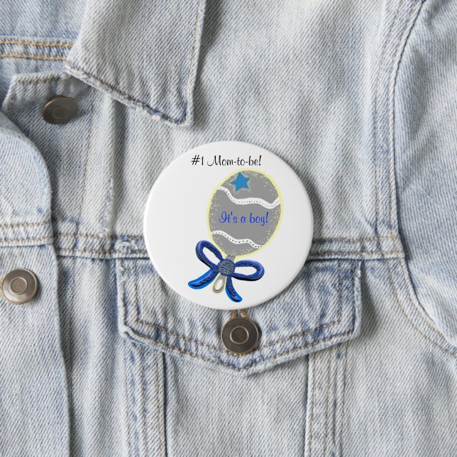 It's a Boy New Mum-to-be Baby Shower Button (In Situ)