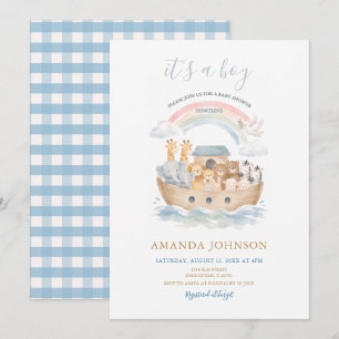 It's a Boy Noah's Ark Baby Shower Invitation