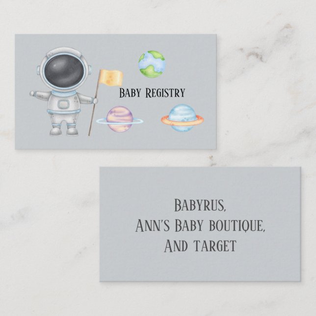 It's a Boy Outer Space Boy Shower Business Card (Front/Back)