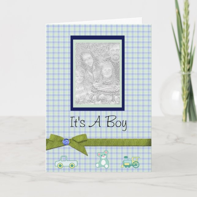 It's A Boy Personalised Baby Announcement (Front)
