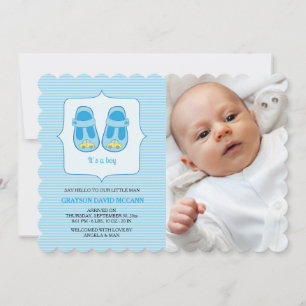 It's A Boy Photo Birth Announcement