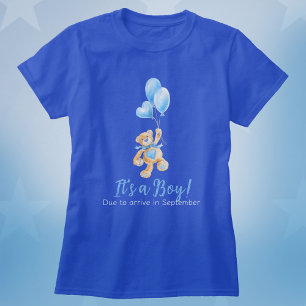 It's a boy pregnancy due month custom teddy bear T-Shirt