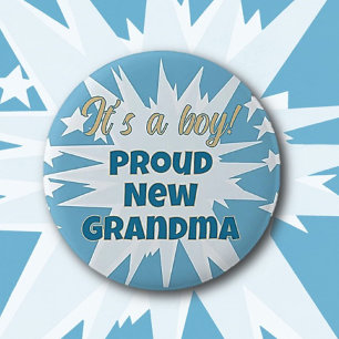 It's a boy! Proud Grandma Button
