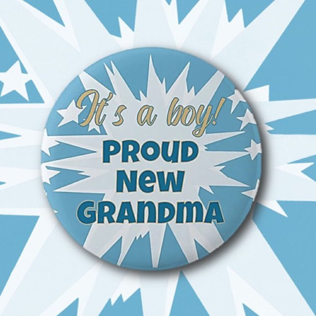 It's a boy! Proud Grandma Button (Creator Uploaded)