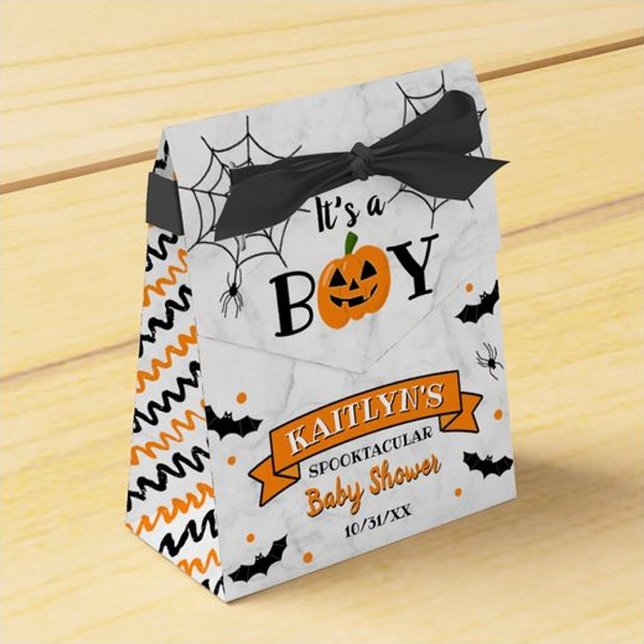 "It's A Boy" Pumpkin Halloween Baby Shower Favour Box (Creator Uploaded)