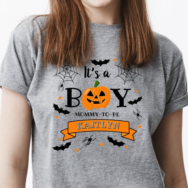 "It's A Boy" Pumpkin Halloween Baby Shower T-Shirt (Creator Uploaded)