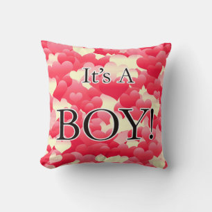 It's A Boy! Red Hearts Cushion