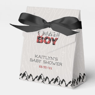 It's A Boy! Rustic Plaid Lumberjack Baby Shower Favour Box