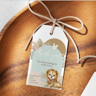It's a boy Safari Theme Lion Baby Shower Gift Tags