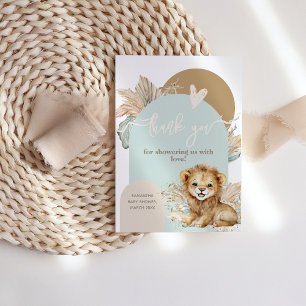 It's a boy Safari Theme Lion Baby Shower Thank You Card