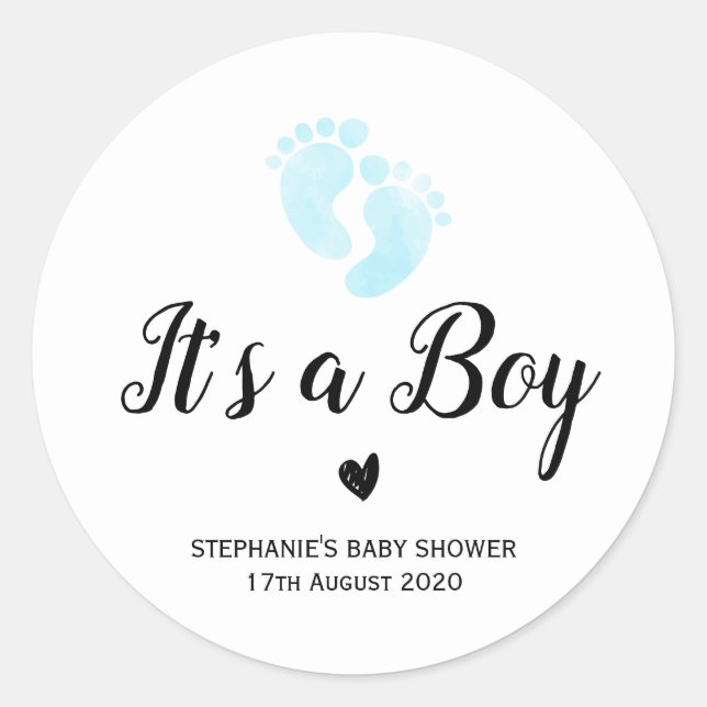 It's a Boy shower favour sticker (Front)