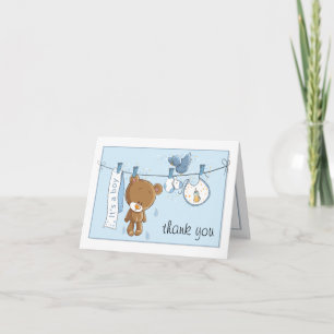 It's A Boy Shower Thank You Card
