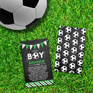 It's A Boy! Soccer Themed Baby Shower Book Request Enclosure Card