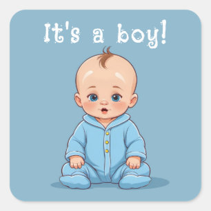 It's a boy!  square sticker