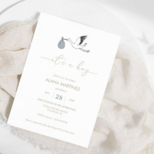 It's a Boy Stork Baby Shower Invitation