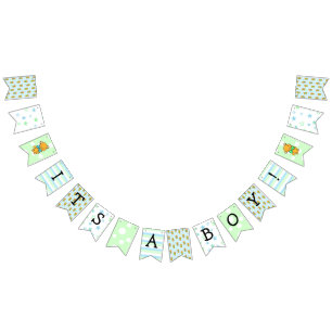 It's a Boy, Teddy Bear Green and Blue Baby Shower Bunting