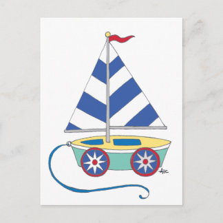 It's a boy! Toy Sailboat Postcard
