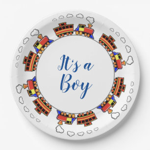 Its a Boy Toy Train Paper Plate