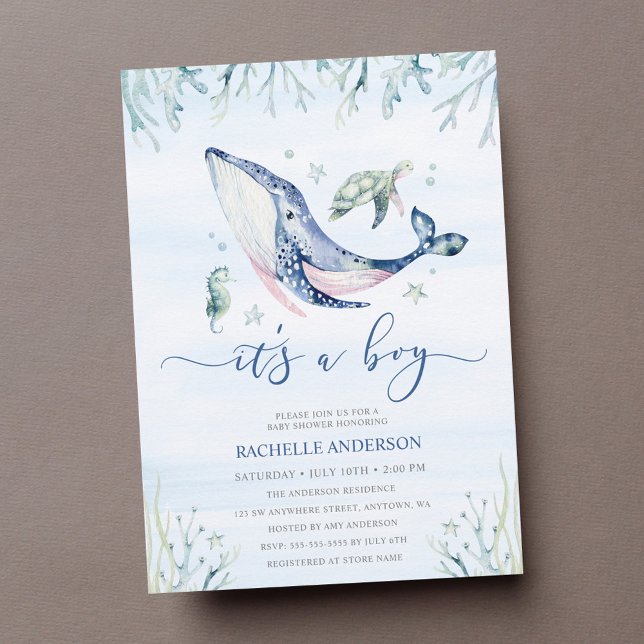It's a Boy Under the Sea Baby Shower Invitation (Creator Uploaded)