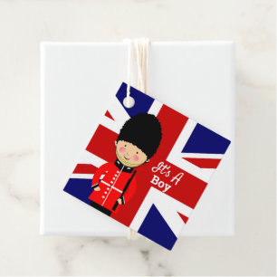 It's A Boy Union Jack Theme Baby Shower Favour Tags