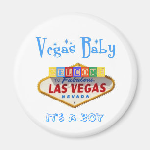 It's a BOY Vegas Baby Announcement! Magnet