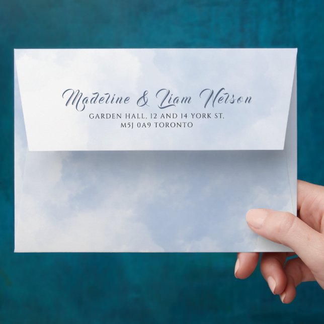 Its a Boy Watercolor Blue Baby Shower  Envelope (Hand)